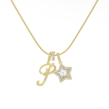 A-Z Letter Initial Necklace Pendant Jewelry Gift for Women & Girls