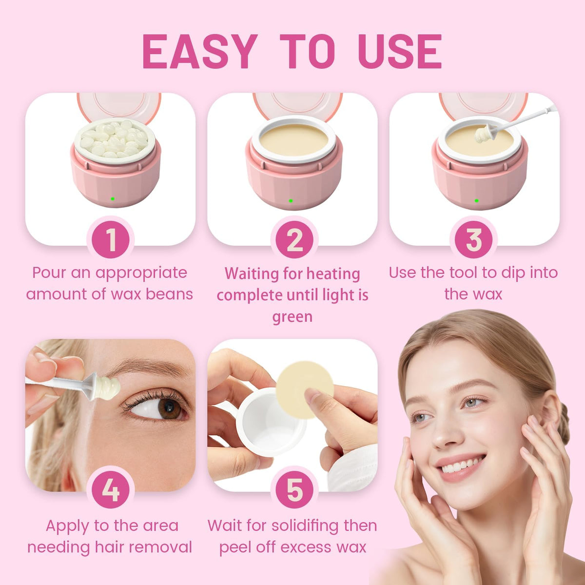 Mini Wax Heater Hair Removal Kit