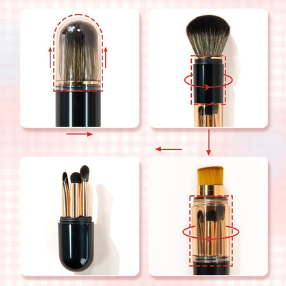 Capsule 6-in-1 Retractable Makeup Brush Set