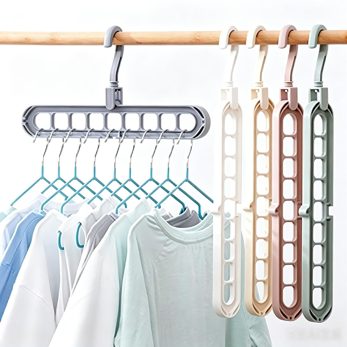 9 Space-Saving  Heavy-Duty PP Plastic Tiered Hanger