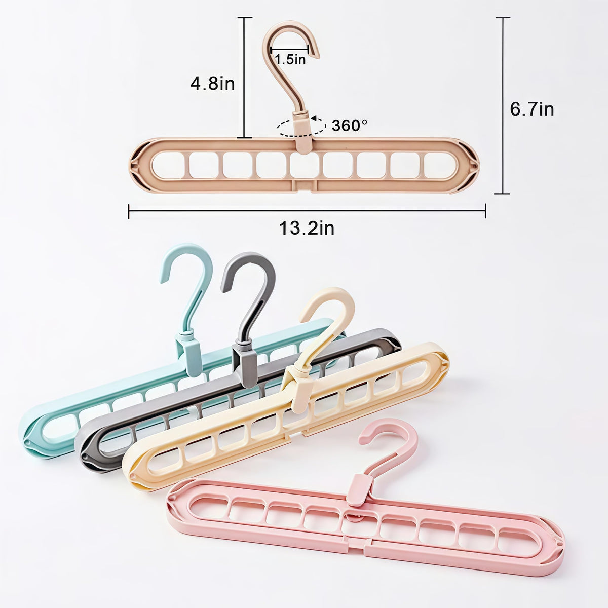 9 Space-Saving  Heavy-Duty PP Plastic Tiered Hanger