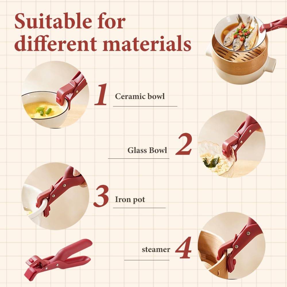 Multi-Purpose Anti-Scald Bowl Holder Clip for Kitchen