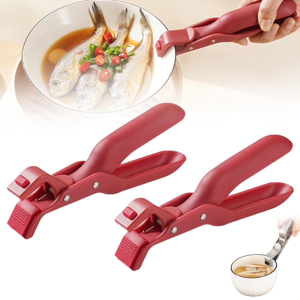 Multi-Purpose Anti-Scald Bowl Holder Clip for Kitchen