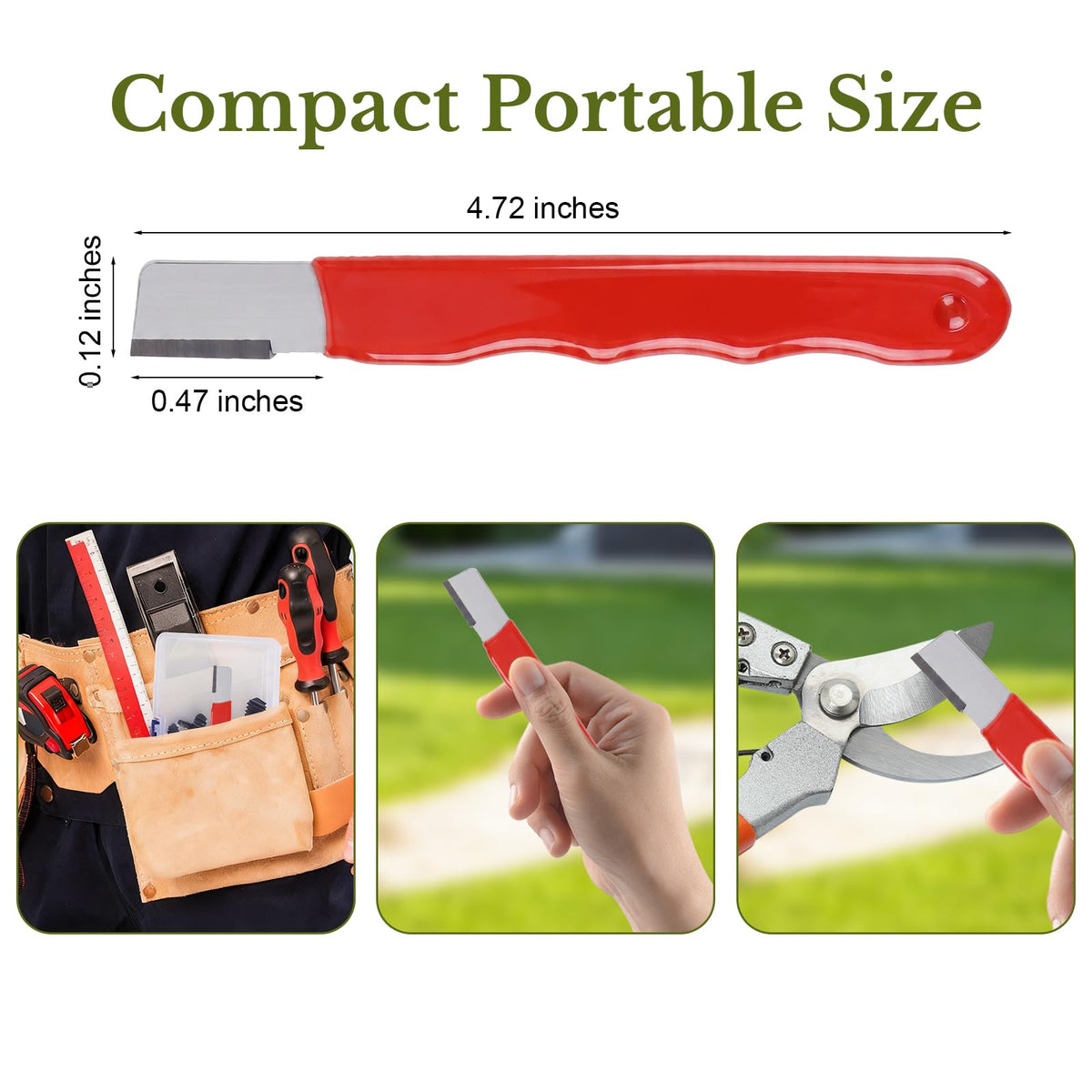 4 PCS Garden Tool Pruning Shear Blade Sharpener