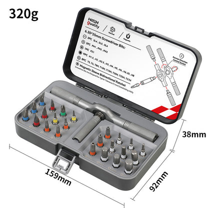 24-in-1 Ratchet Screwdriver Set - S2 Steel Bits - DIY Modular Flexible Shaft