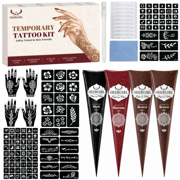 Henna Hand-Painted Body Tattoo Set