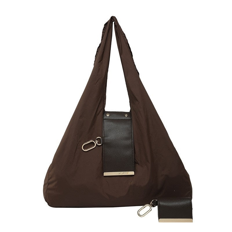 Foldable Nylon Tote Bag With Keychain – Lightweight, Reusable Shopping Bag