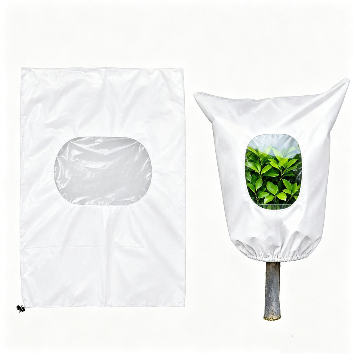 Plant Frost Protector With Observation Window - Reusable Drawstring Tree Cover