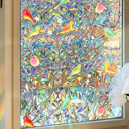 Peel-Off Patterned Adhesive Floral Mural Stickers for Wall & Window