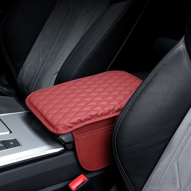 Multifunctional Car Armrest Box Cushion with Built-in Storage Bag