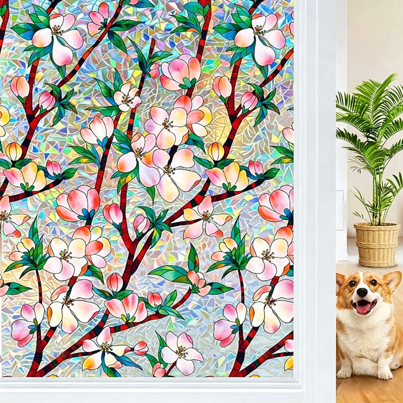Peel-Off Patterned Adhesive Floral Mural Stickers for Wall & Window