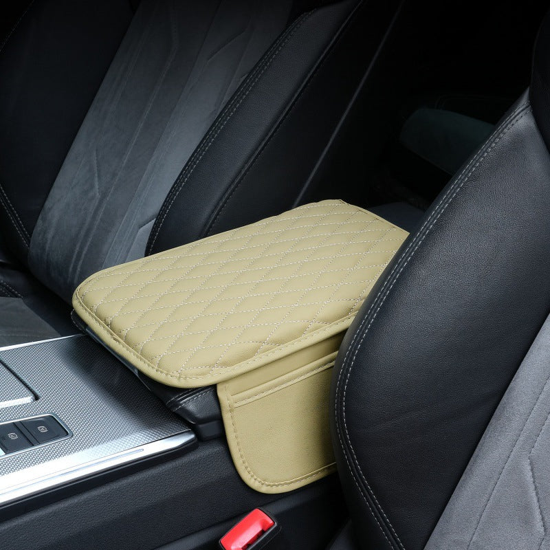 Multifunctional Car Armrest Box Cushion with Built-in Storage Bag