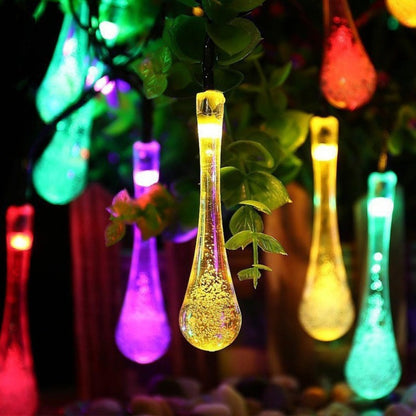 Teardrop-Shaped Christmas Decorative Solar Party Light - 21Ft 30-LED Solar Light
