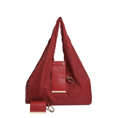 Foldable Nylon Tote Bag With Keychain – Lightweight, Reusable Shopping Bag