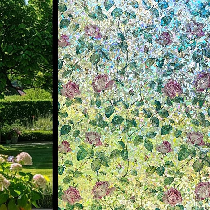 Peel-Off Patterned Adhesive Floral Mural Stickers for Wall & Window