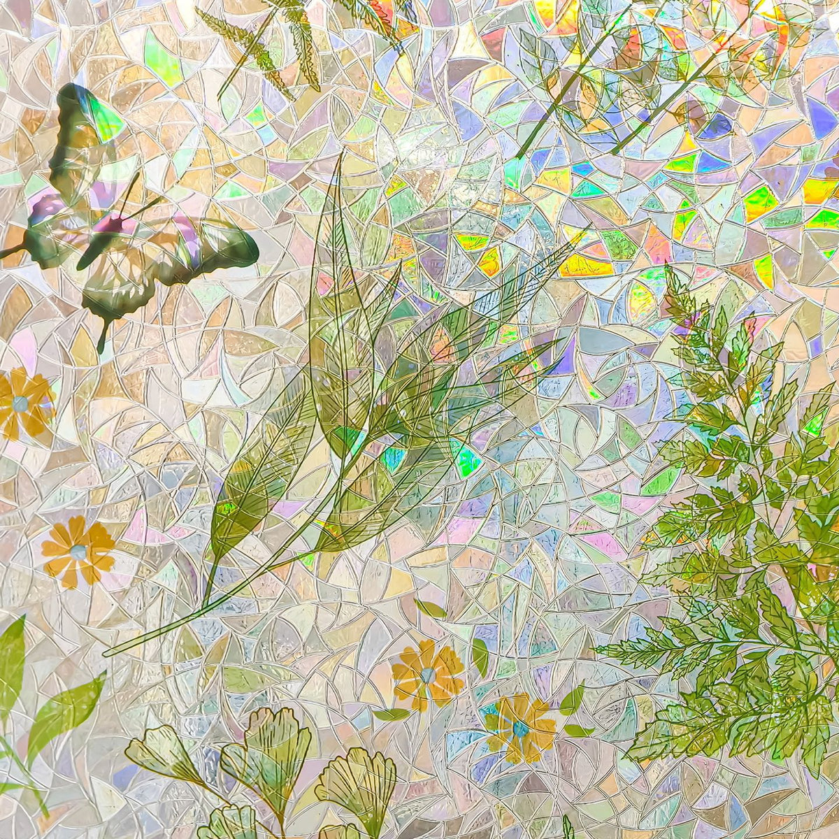 Peel-Off Patterned Adhesive Floral Mural Stickers for Wall & Window