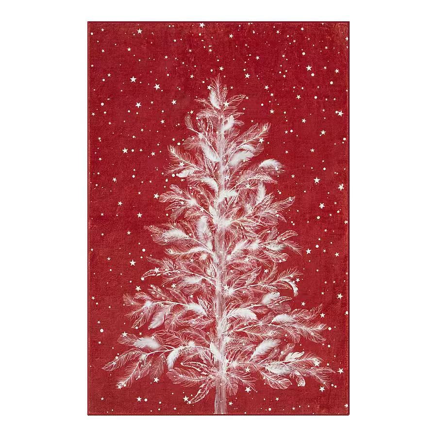 Christmas-themed Rug - Machine Washable, Non-Slip