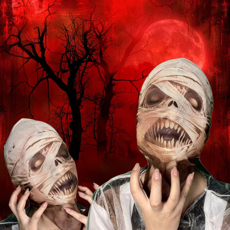 Halloween Full-Head Breathable Transparent Face Mask