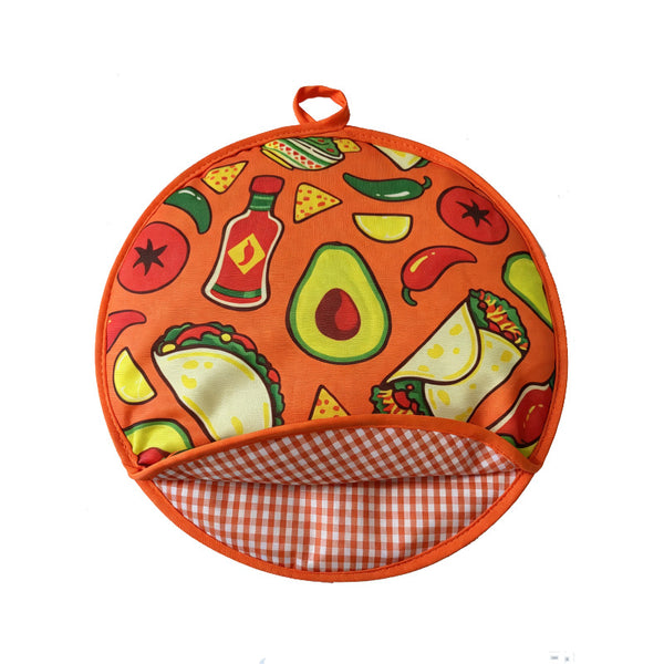 12-Inch Round Decorative Pattern Tortilla Warmer Pouch