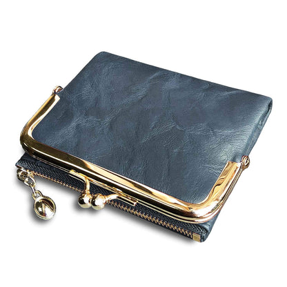 Womens Wallet RFID Small Compact Bifold Leather Vintage Wallet