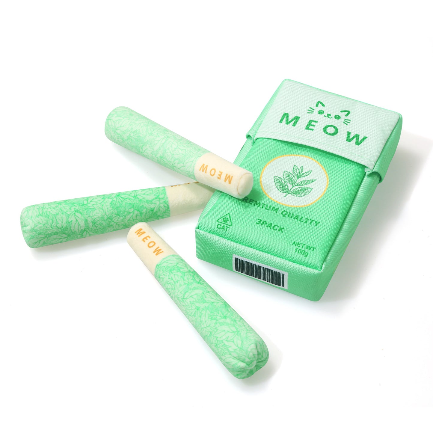 3-Pack Funny Cat Chew Toys Filled with 100% Pure Organic Catnip
