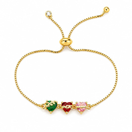 Three Sacred Hearts Bolo Bracelet for Women