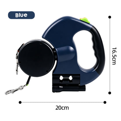 Adjustable Dual Pet Retractable Leash with LED Light
