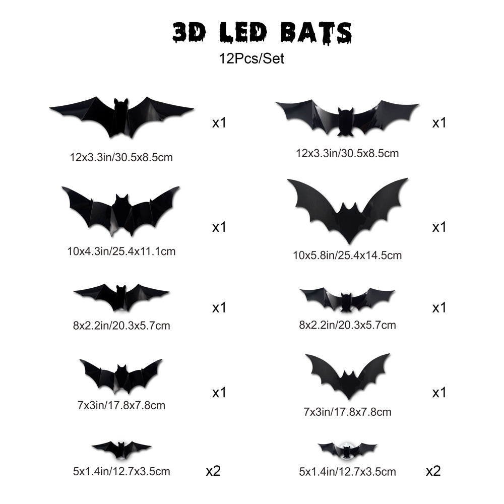 Pack Halloween Bats Wall Decor Halloween