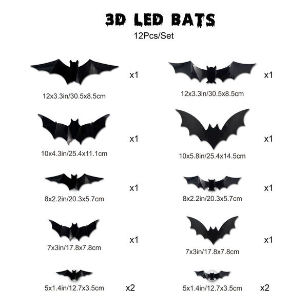 Pack Halloween Bats Wall Decor Halloween