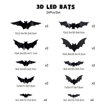 Pack Halloween Bats Wall Decor Halloween