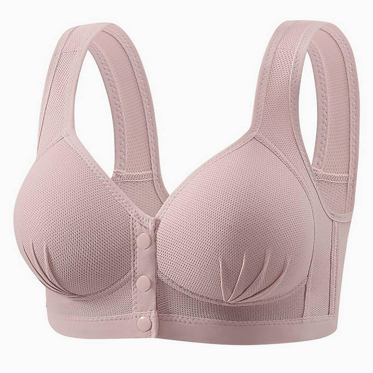 Breathable Padded Bras Front Closure Wireless Push Up Bralette