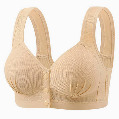 Breathable Padded Bras Front Closure Wireless Push Up Bralette