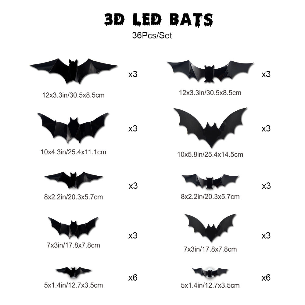 Pack Halloween Bats Wall Decor Halloween
