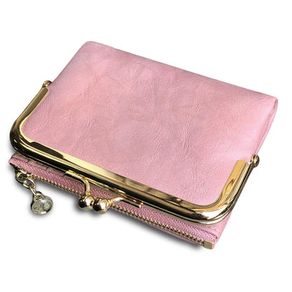 Womens Wallet RFID Small Compact Bifold Leather Vintage Wallet