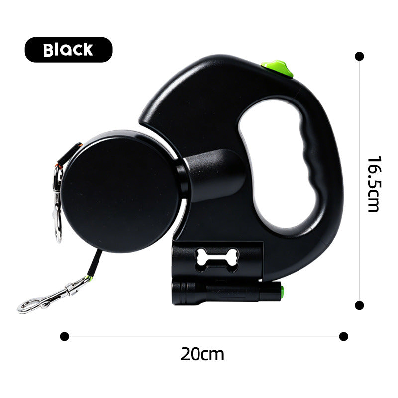 Adjustable Dual Pet Retractable Leash with LED Light