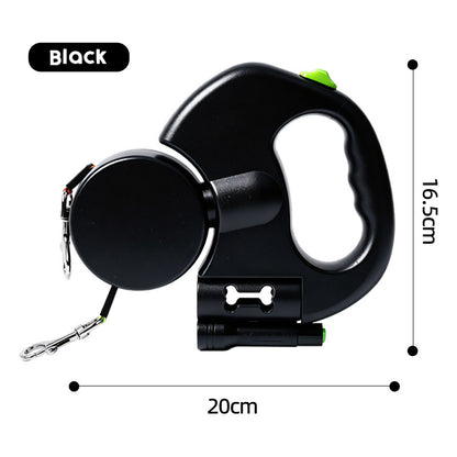 Adjustable Dual Pet Retractable Leash with LED Light