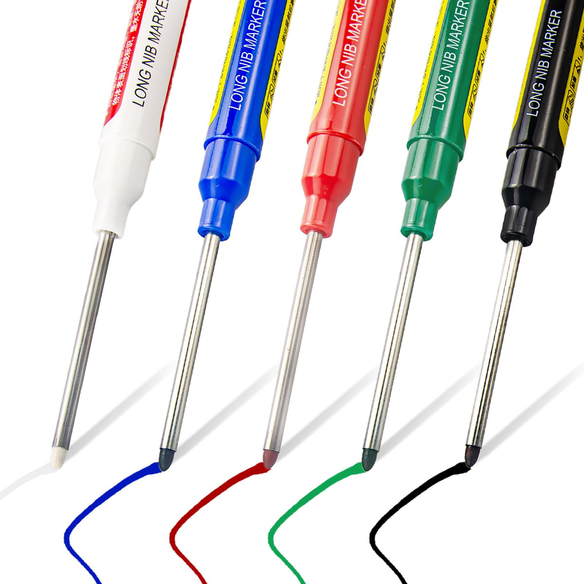 5 Pcs Long Nib Deep Hole Marker Pen