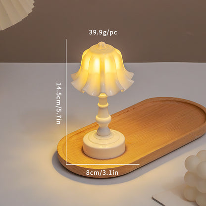 Cute Tiny Pink Vintage Lotus Mini Table Lamp Led Bedside