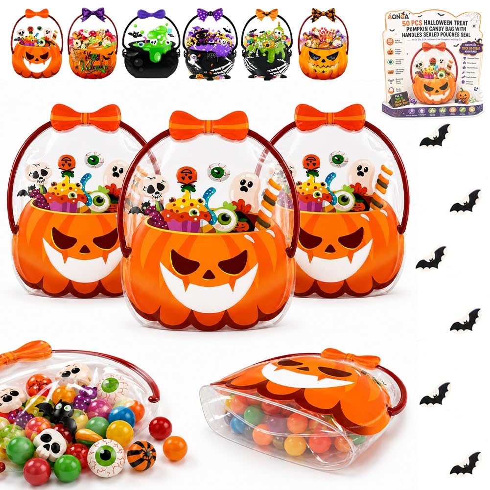 24 PCS Halloween Resealable Treat Candy Bags