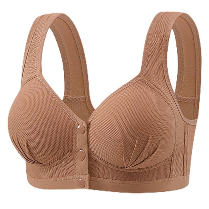 Breathable Padded Bras Front Closure Wireless Push Up Bralette