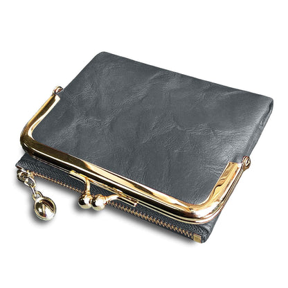 Womens Wallet RFID Small Compact Bifold Leather Vintage Wallet