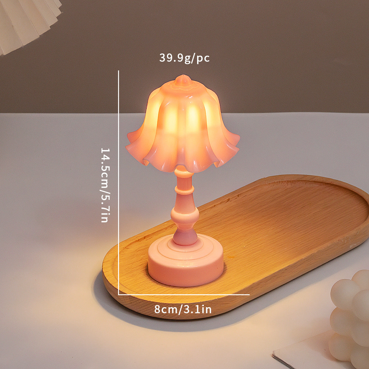 Cute Tiny Pink Vintage Lotus Mini Table Lamp Led Bedside
