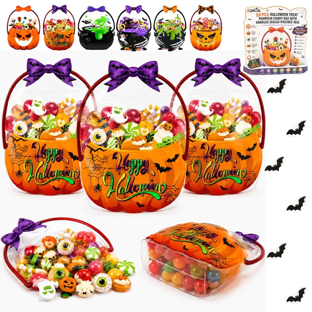 24 PCS Halloween Resealable Treat Candy Bags