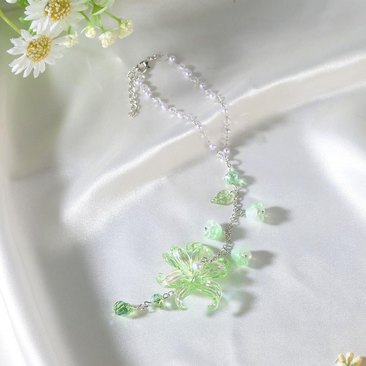 Floral Lily Car Charm for Rearview Mirror