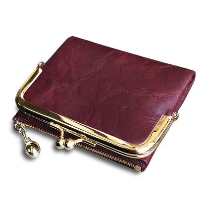 Womens Wallet RFID Small Compact Bifold Leather Vintage Wallet
