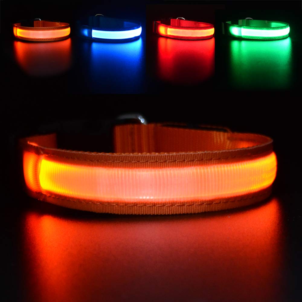 LED Dog Collars Rechargeable Light Up for Night