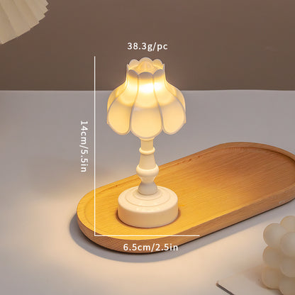 Cute Tiny Pink Vintage Lotus Mini Table Lamp Led Bedside