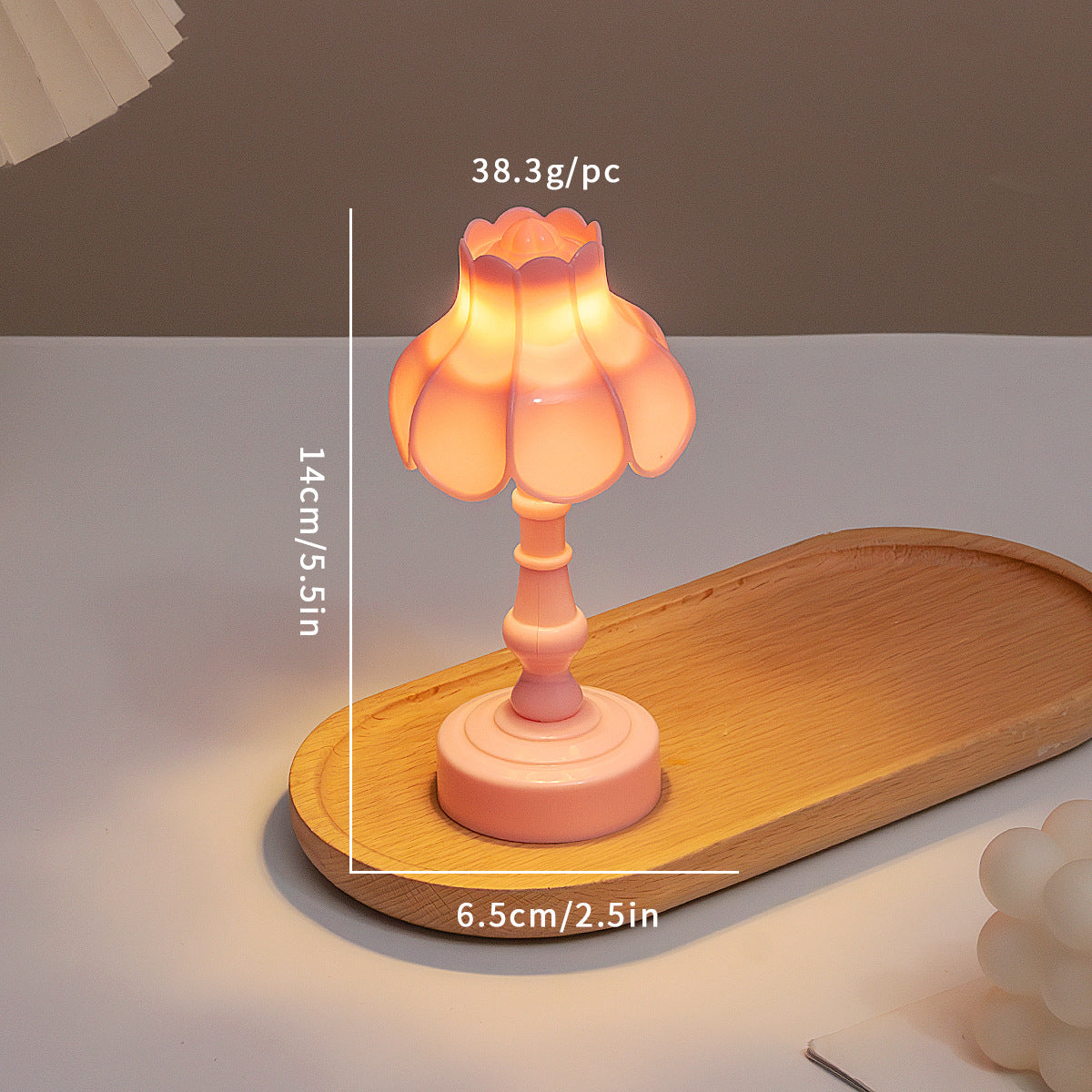 Cute Tiny Pink Vintage Lotus Mini Table Lamp Led Bedside