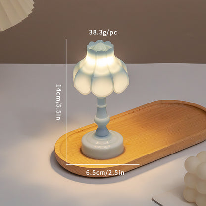 Cute Tiny Pink Vintage Lotus Mini Table Lamp Led Bedside