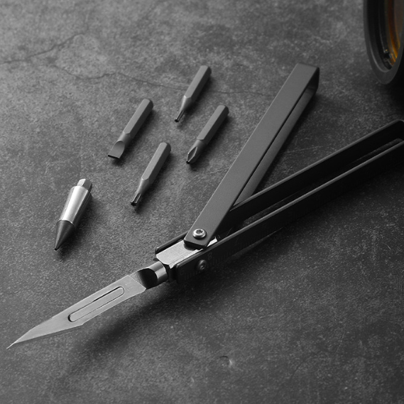 Multi-functional Foldable Screwdriver Surveying Tool